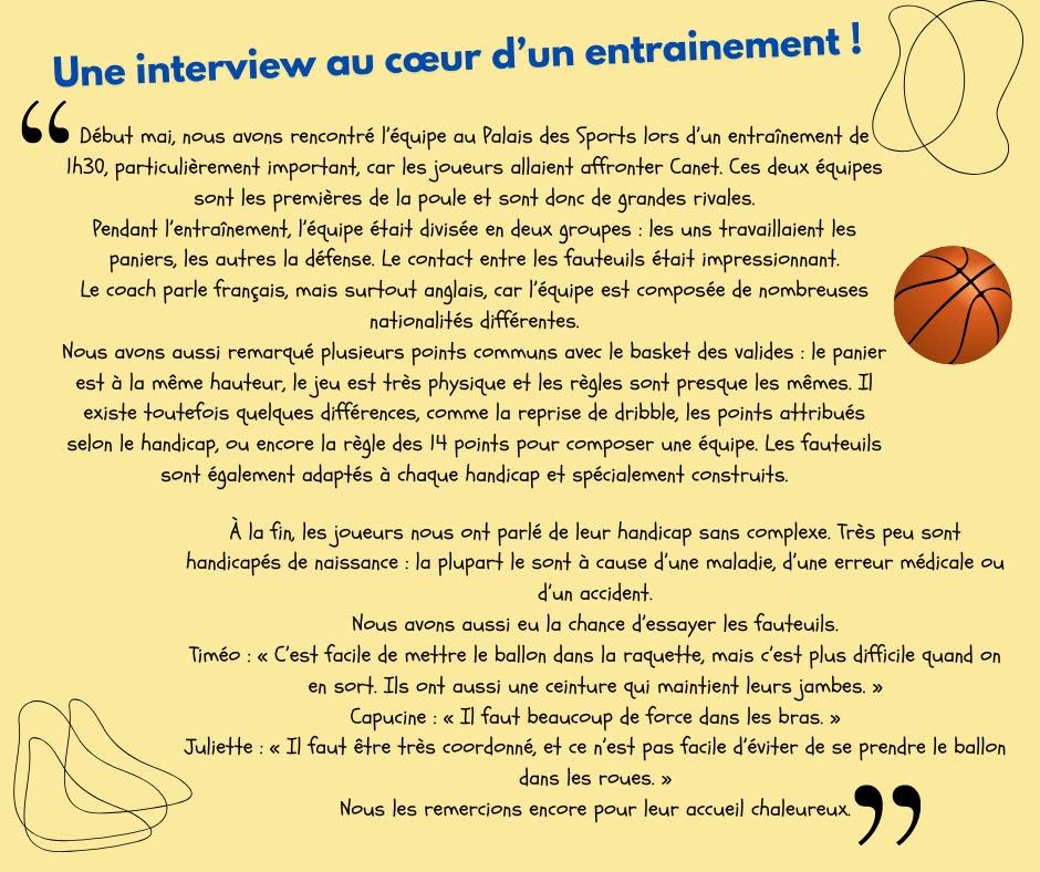 Sommet handibasketteur 2026